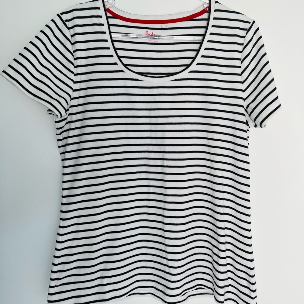 Boden striped nautical white navy shirt L